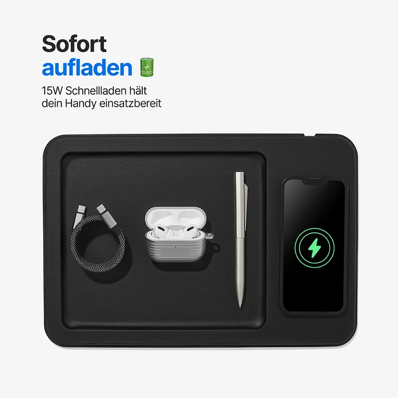 AuraHub Wireless iPhone Ladegerät & Organizer