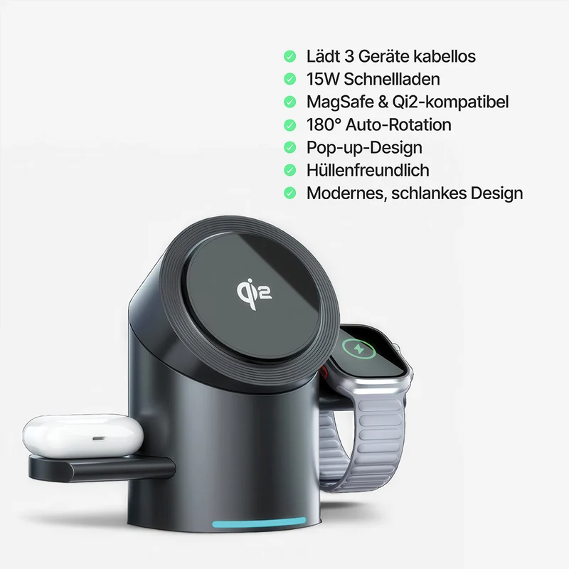 Halo MagSafe 3-in-1 Wireless Charging Station Qi2