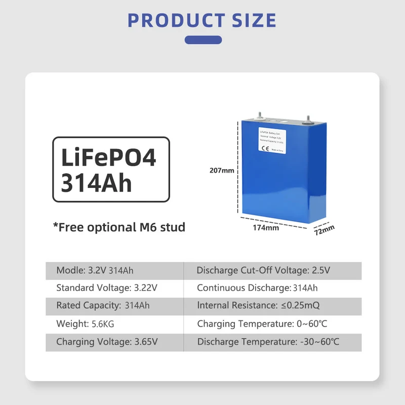 High-End Energiespeicher-Set 3,2V 314Ah LiFePO4 Batteriezelle & DALY Smart BMS mit WiFi