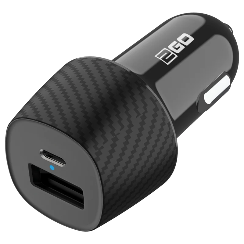 Kfz-Ladeset 12 V / 24 V - 2-teilig - Power Delivery & FastCharge - 1 x USB A & 1 x USB Type-C - 20 W - 3000 mA - schwarz