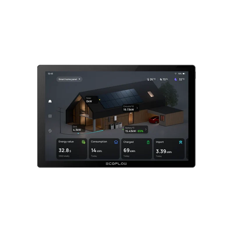 EcoFlow PowerInsight EU schwarz 10 Zoll Touchscreen Hausenergie Monitor Display