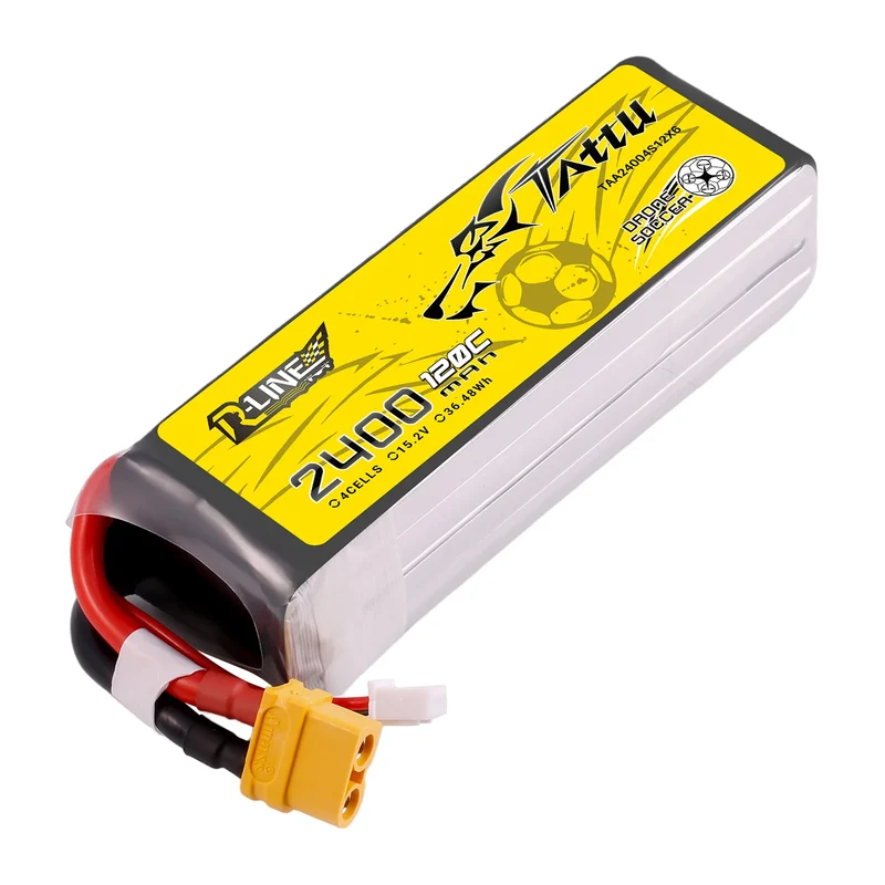 Tattu 2400mAh 15,2V 120C 4S1P High-Voltage-LiPo-Akkupack mit XT60-Stecker