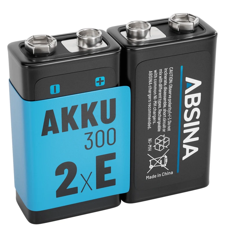 Blockakku im Format 9 V, 8,4 V NiMH, mindestens 270 mAh