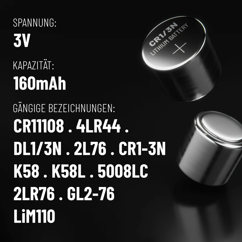 CR1/3N Batterie, 3 V Lithium, 160 mAh
