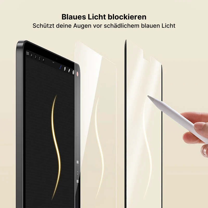 Blaulichtblockierender Bildschirmschutz für iPad