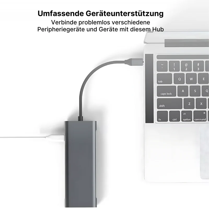 Aluminium 9-in-1 USB-C Hub mit 4K HDMI, PD-Schnellladefunktion & Ethernet