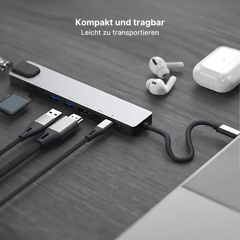 UltraLink C-Hub - 8-in-1 USB C, Ethernet, HDMI, SD-Leser