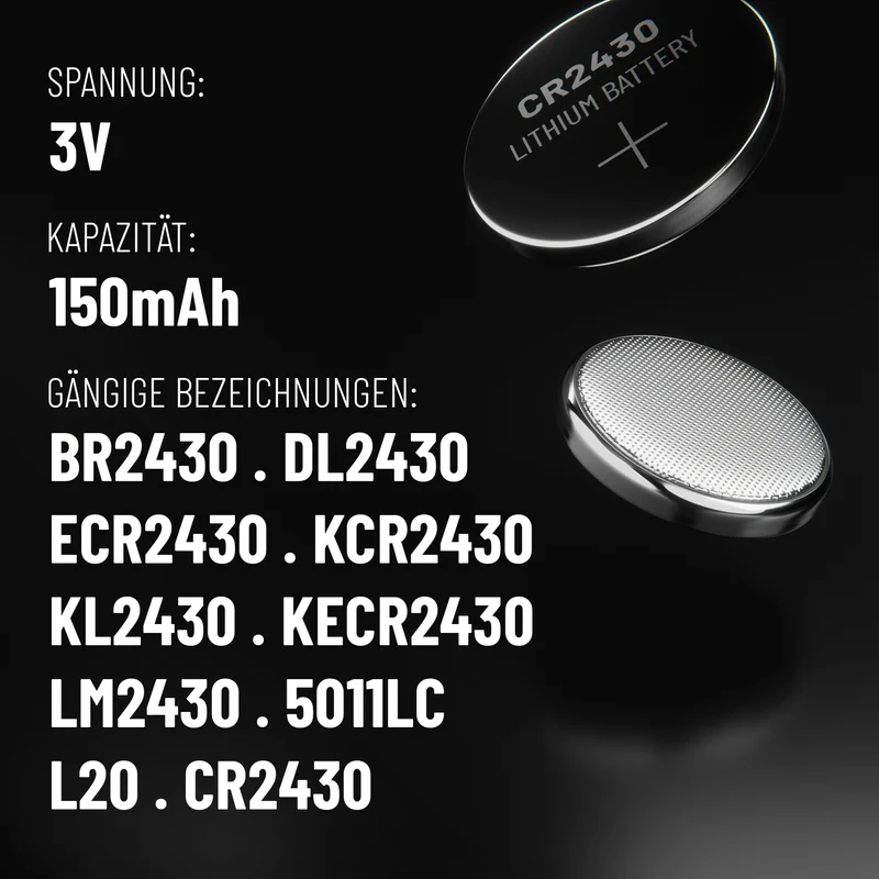 CR2430 Knopfzellen, 3 V Lithium