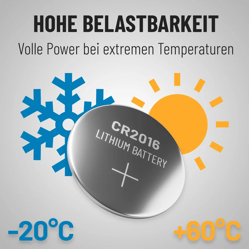 CR2016 Knopfzellen, 3 V Lithium