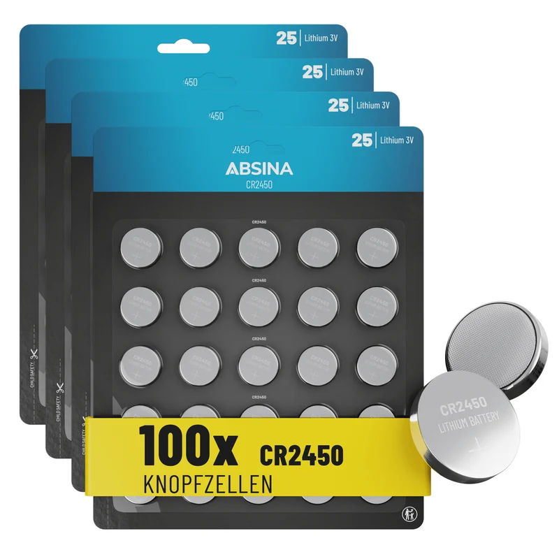 CR2450 Knopfzellen, 3 V Lithium