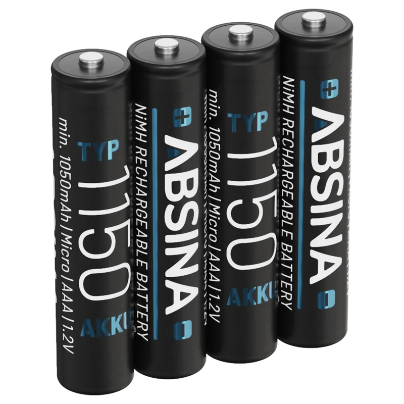 Akkus AAA Typ 1150, 1,2 V NiMH, mindestens 1.050 mAh