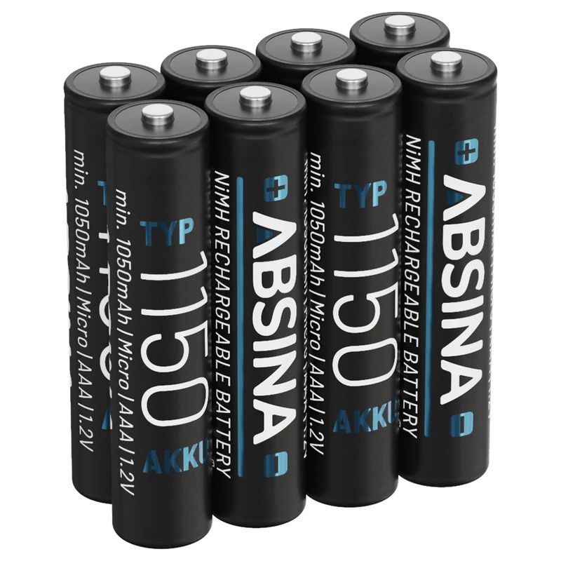 Akkus AAA Typ 1150, 1,2 V NiMH, mindestens 1.050 mAh
