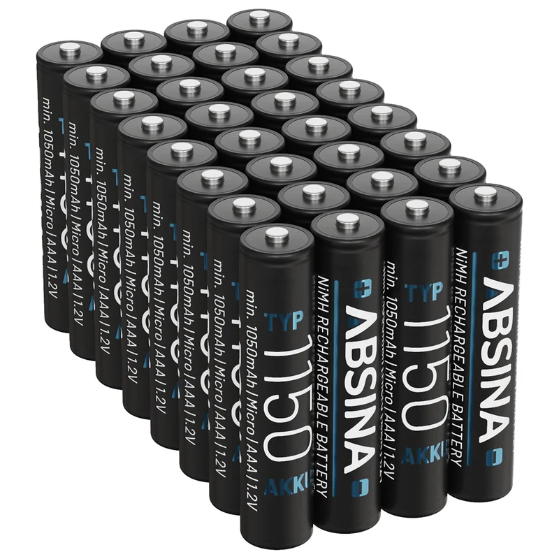 Akkus AAA Typ 1150, 1,2 V NiMH, mindestens 1.050 mAh