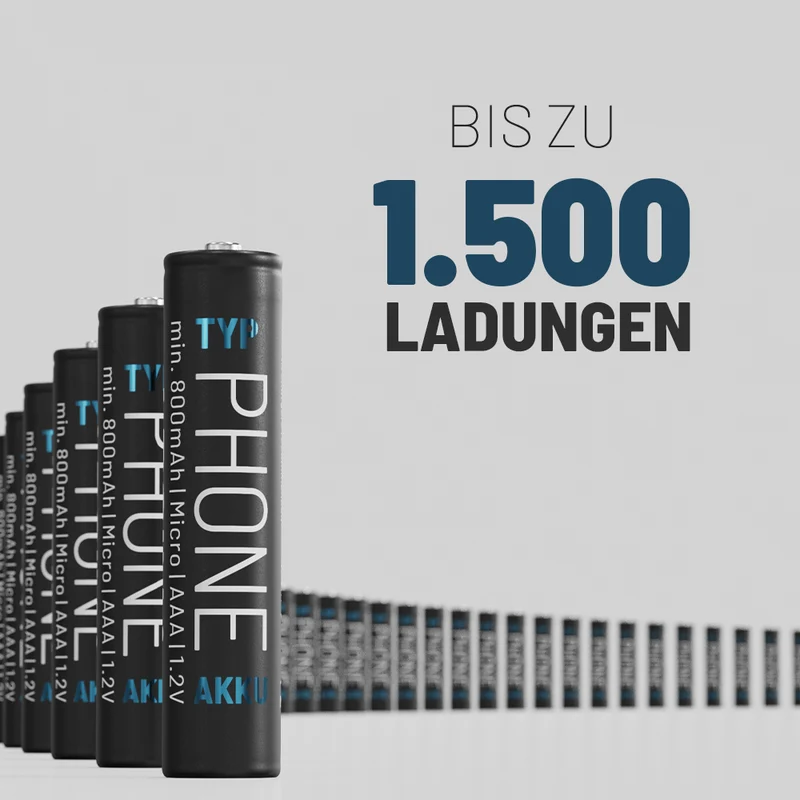Telefonakkus AAA, 800 mAh, 1,2 V NiMH