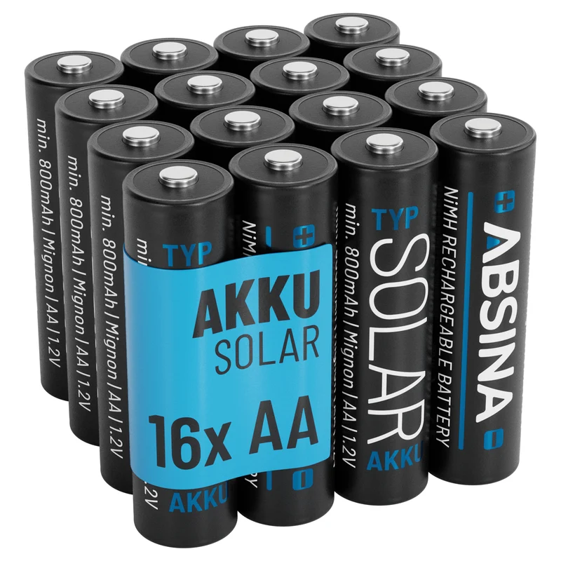 Solarakkus AA für Solarleuchten, 800 mAh, 1,2 V NiMH