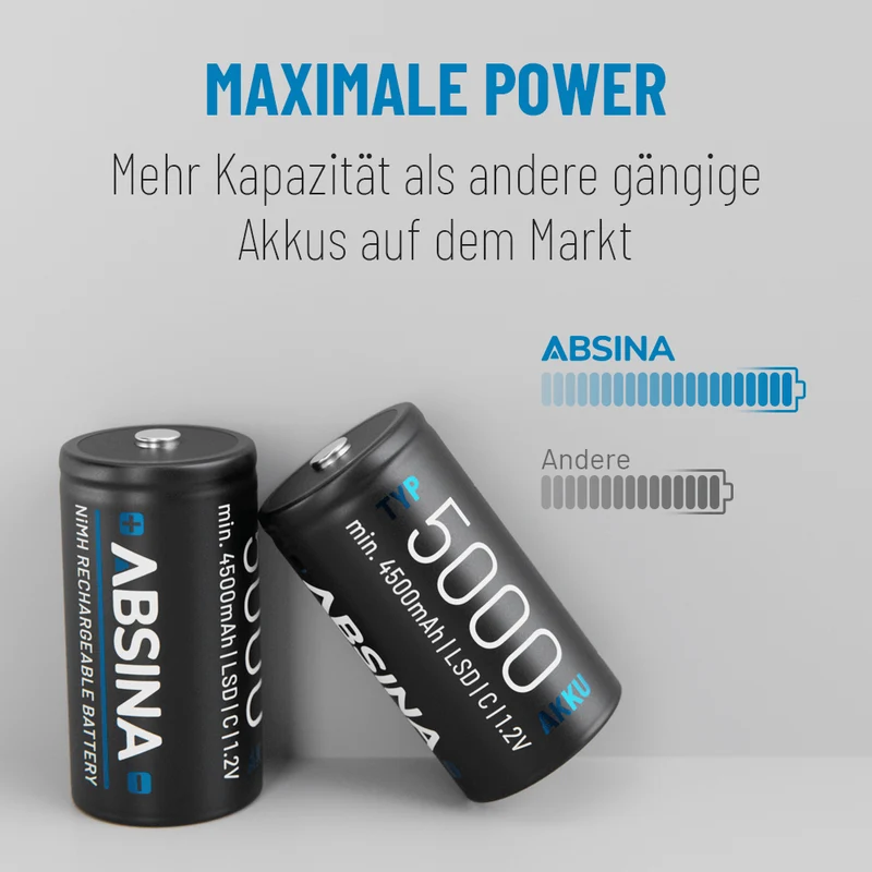 Akkus Baby C, 1,2 V NiMH, 4.500 mAh