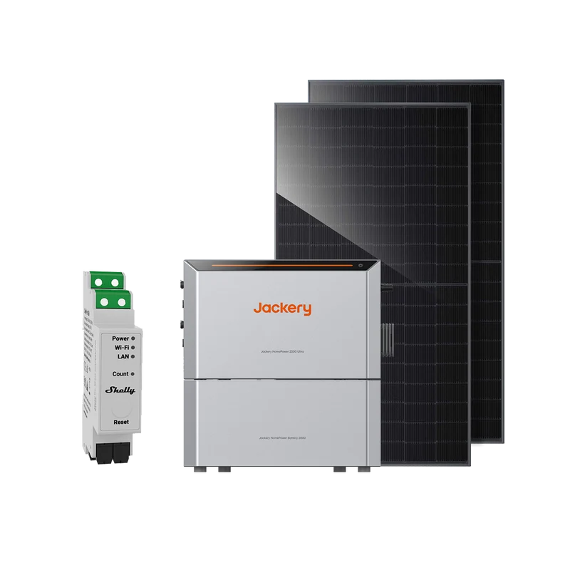 Jackery HomePower 2000 Ultra mit Speicher (450 Wp bifazialen Solarmodulen)