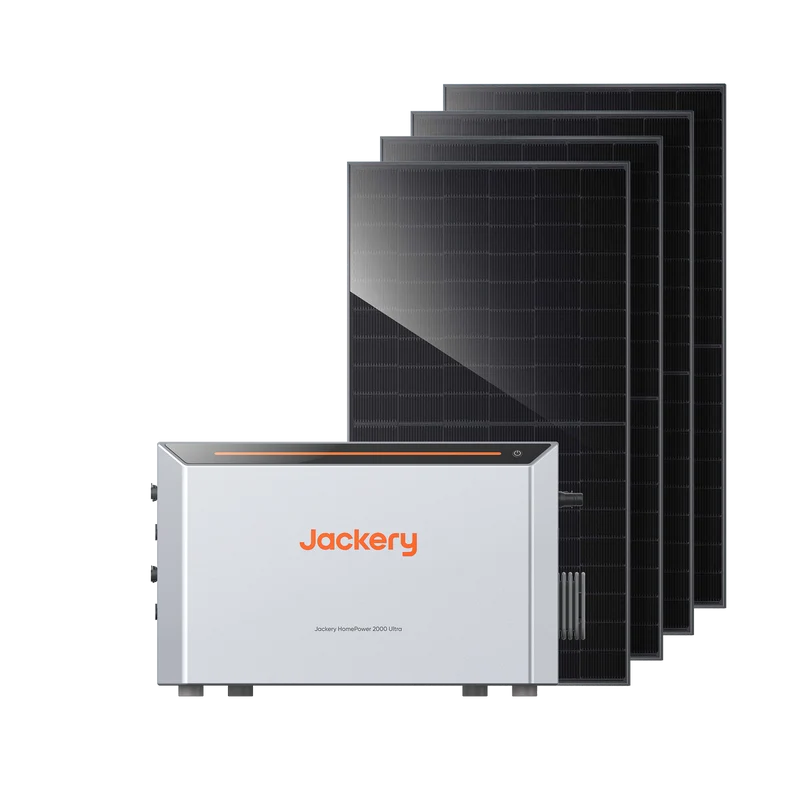 Jackery HomePower 2000 Ultra mit Speicher (450 Wp bifazialen Solarmodulen)