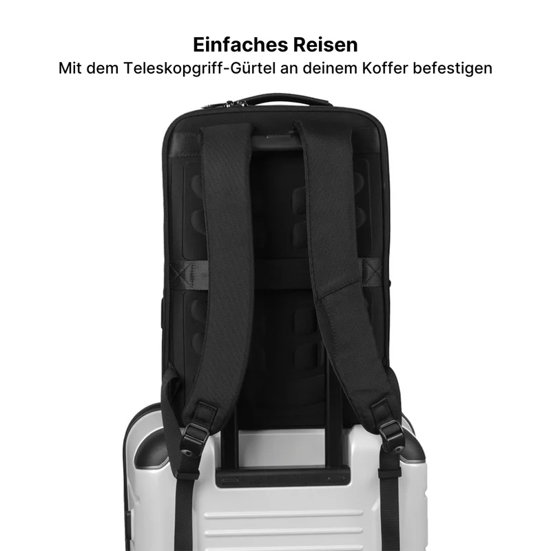 Anti-Diebstahl-Leder-Laptop-Rucksack mit USB-Ladefunktion