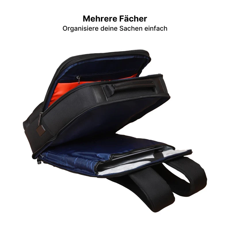 Anti-Diebstahl-Leder-Laptop-Rucksack mit USB-Ladefunktion