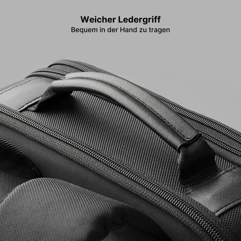 Anti-Diebstahl-Leder-Laptop-Rucksack mit USB-Ladefunktion