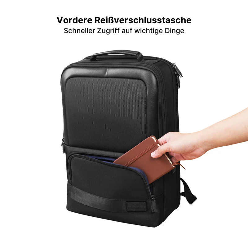 Anti-Diebstahl-Leder-Laptop-Rucksack mit USB-Ladefunktion