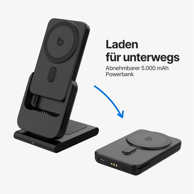 PowerMag 3-in-1 Magnetisches Kabelloses Ladegerät mit Ständer