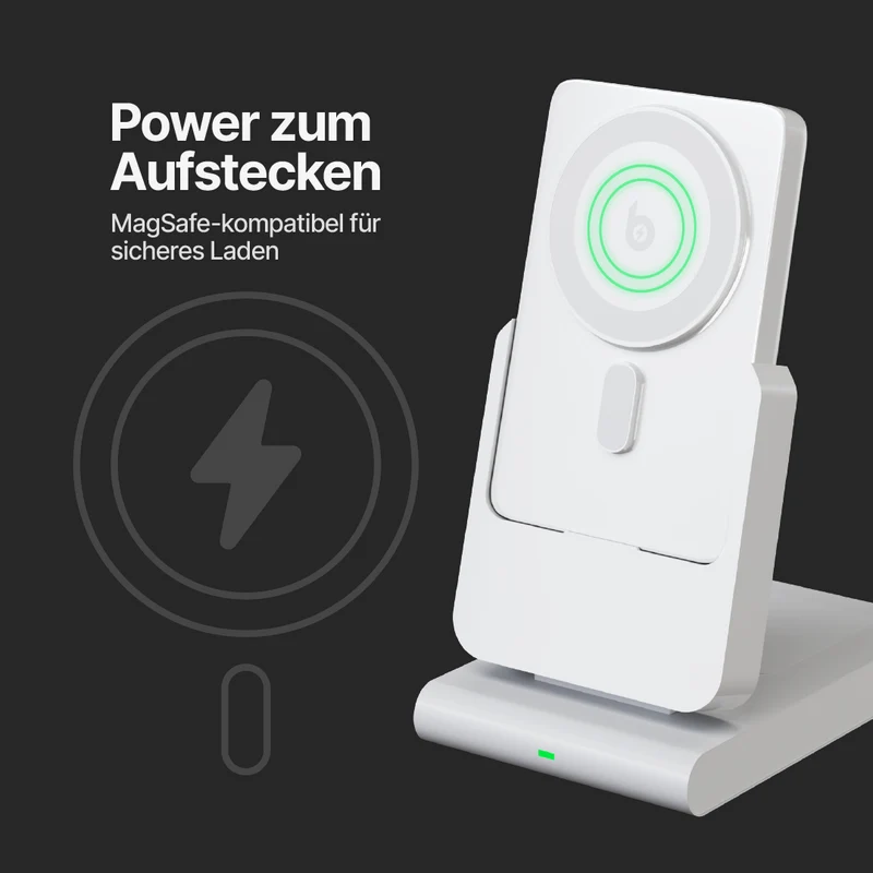 PowerMag 3-in-1 Magnetisches Kabelloses Ladegerät mit Ständer