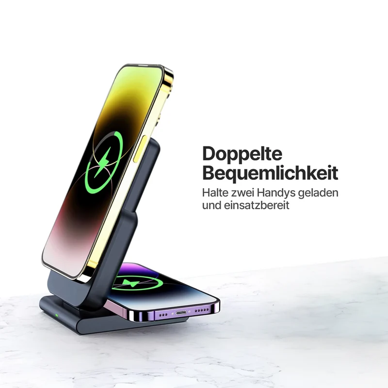 PowerMag 3-in-1 Magnetisches Kabelloses Ladegerät mit Ständer