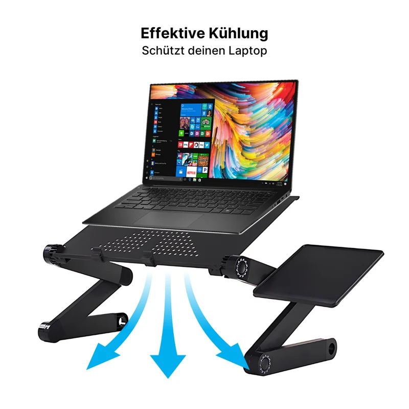 Aluminium-Laptopständer mit verstellbarem Regal