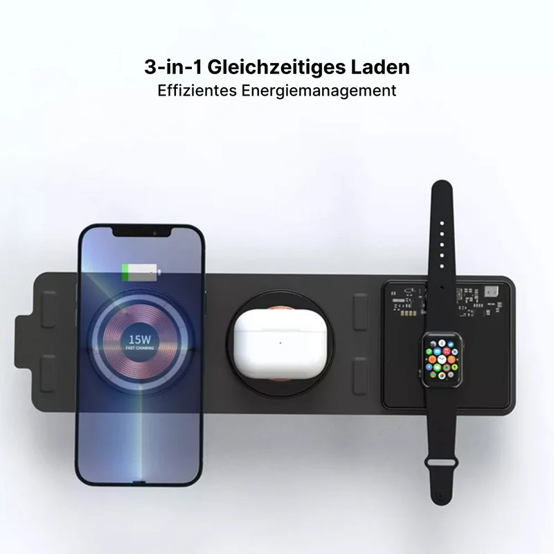 3-in-1 Kabelloses Ladegerät für Reisen