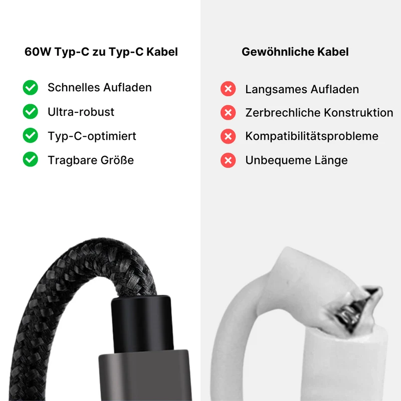 60W Typ-C zu Typ-C Kabel