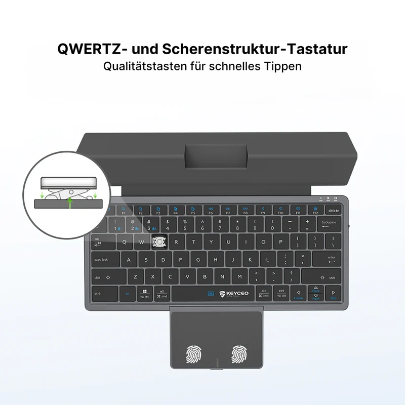 Kabellose tragbare Tastatur für Tablets und Smartphones