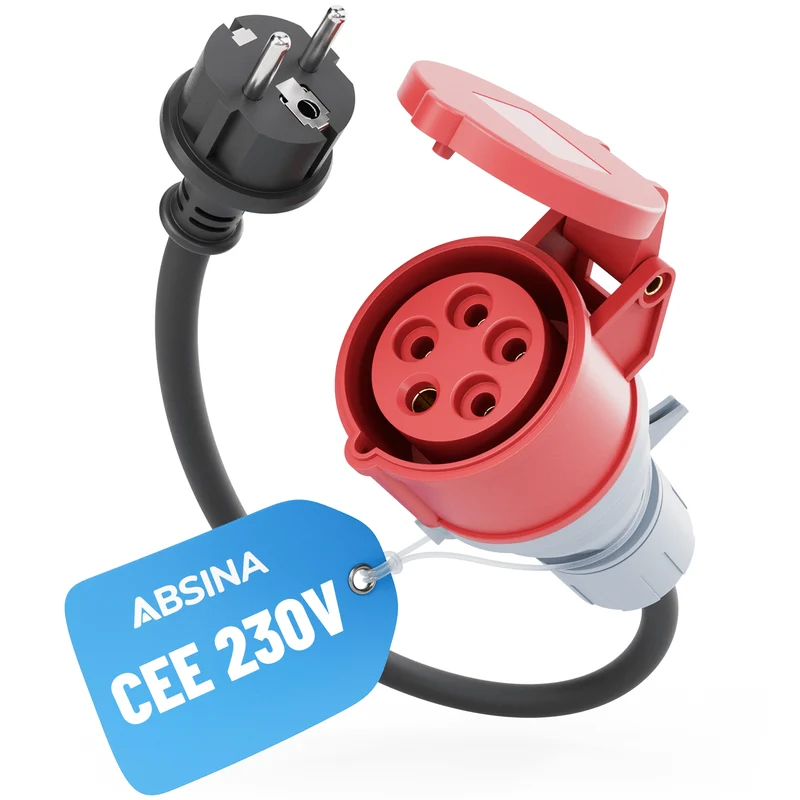 Adapter von Schuko auf CEE 16 A, einphasig, 60 cm