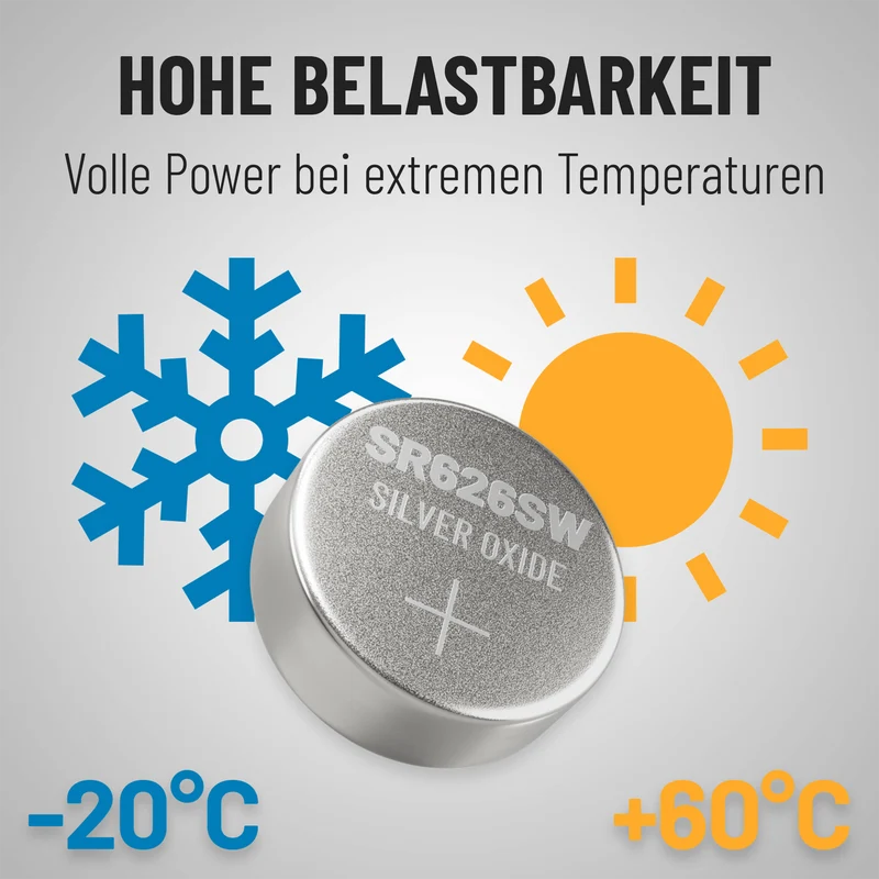 SR626SW Uhrenbatterien, 1,55 V Silberoxid