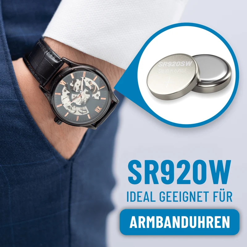 SR920SW Uhrenbatterien, 1,55 V Silberoxid