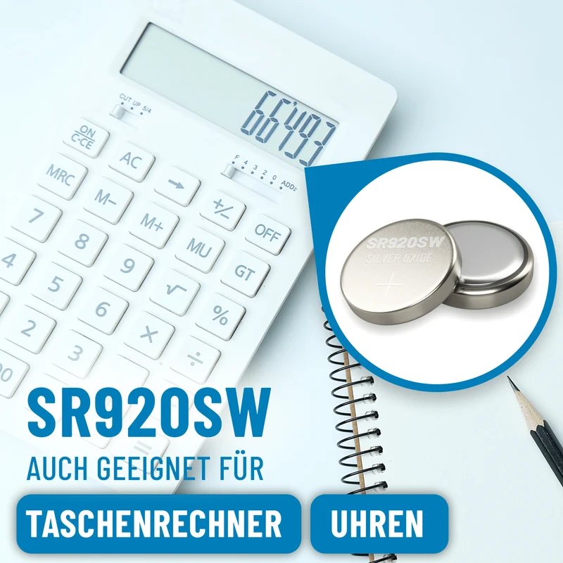 SR920SW Uhrenbatterien, 1,55 V Silberoxid