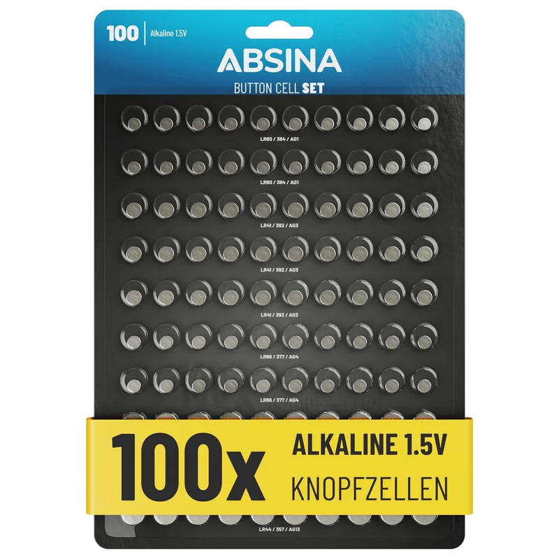 Knopfzellenset mit 5 Sorten, Alkaline 1,5 V