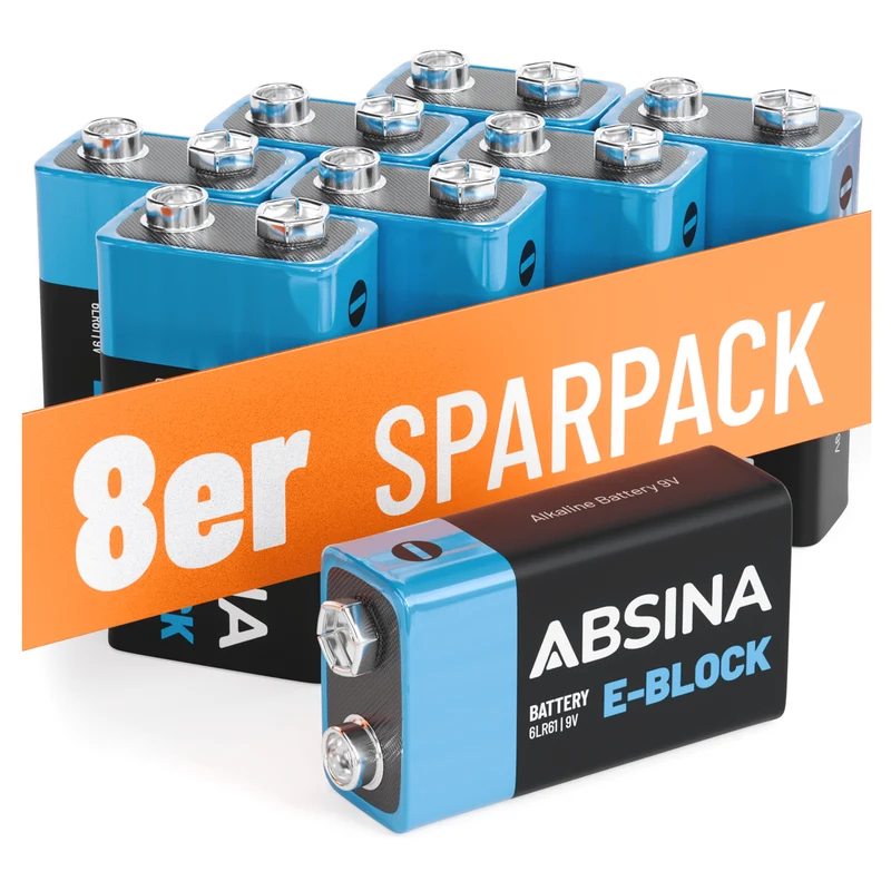 9 V Blockbatterien (6LR61), Alkaline