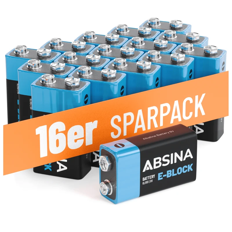 9 V Blockbatterien (6LR61), Alkaline
