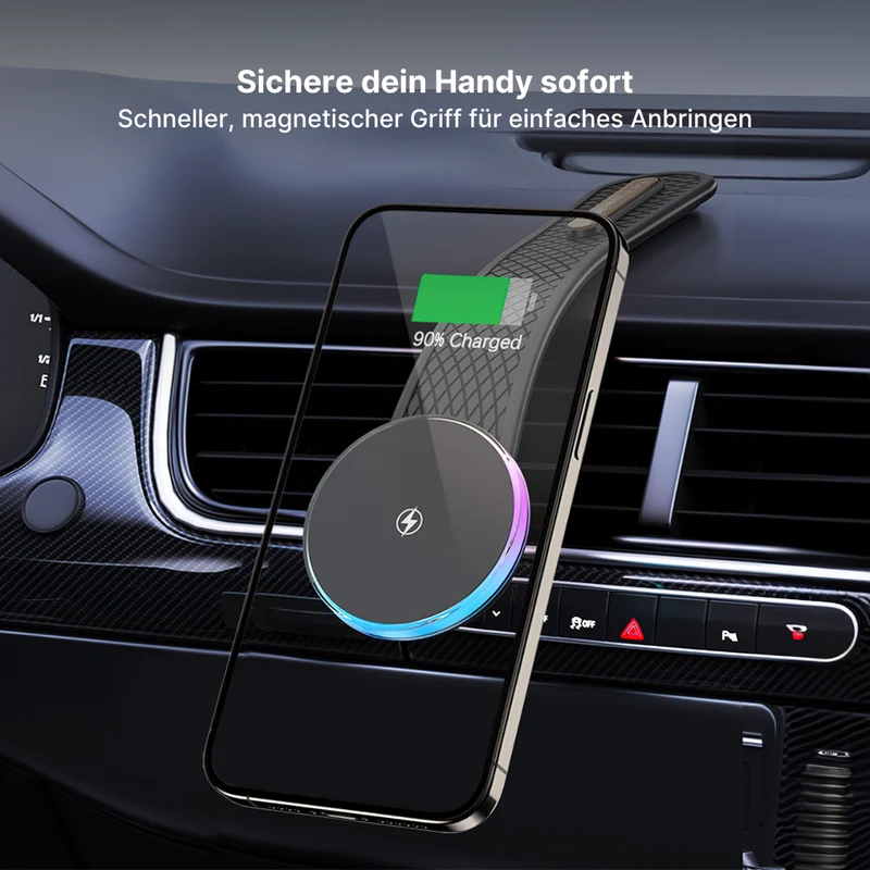 RGB-Autoladegerät Biegsamer Magnetischer Kabelloser Handy-Ladegerät