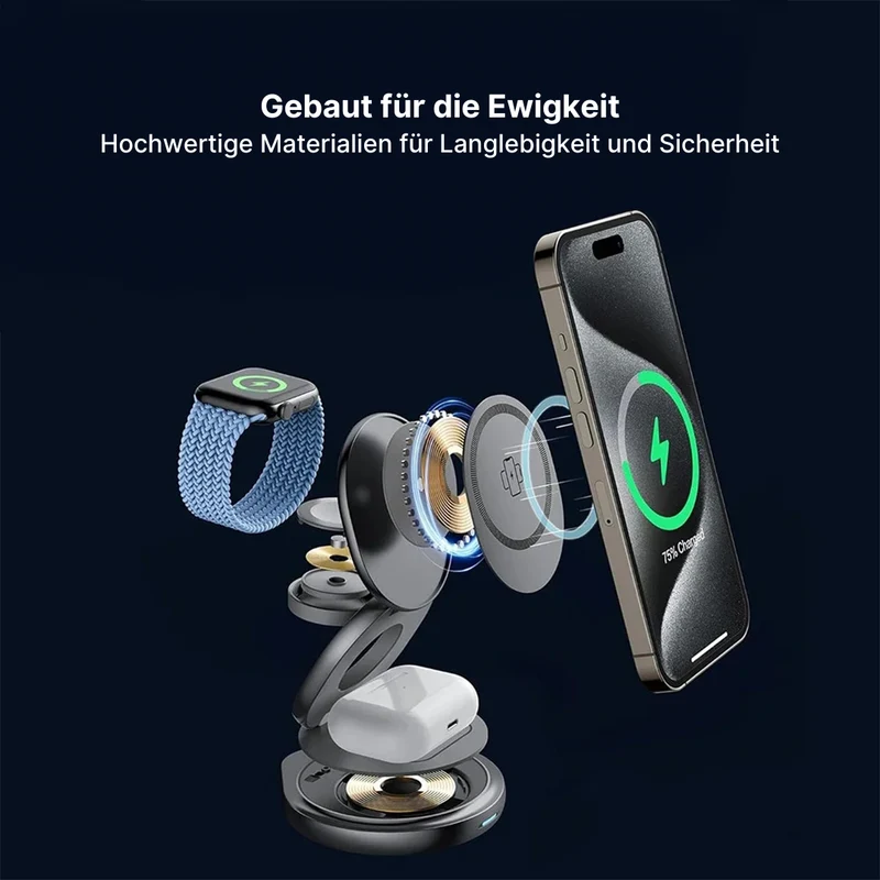 FlexCharge 3-in-1 Magnetisches Kabelloses Ladegerät