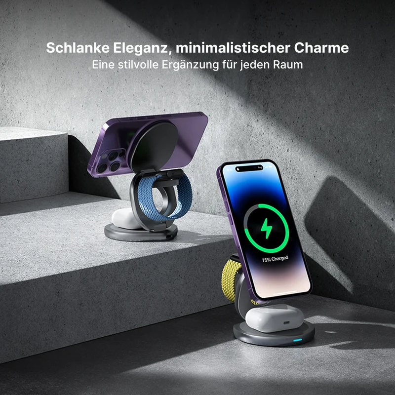 FlexCharge 3-in-1 Magnetisches Kabelloses Ladegerät