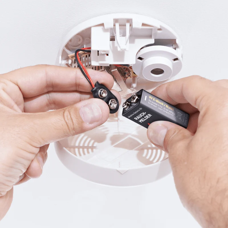 9 V Blockbatterien für Rauchmelder, Alkaline