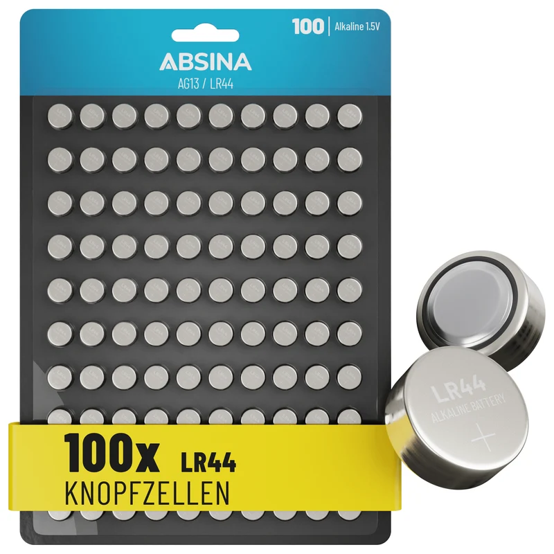 LR44 Knopfzellen (AG13), 1,5 V Alkaline