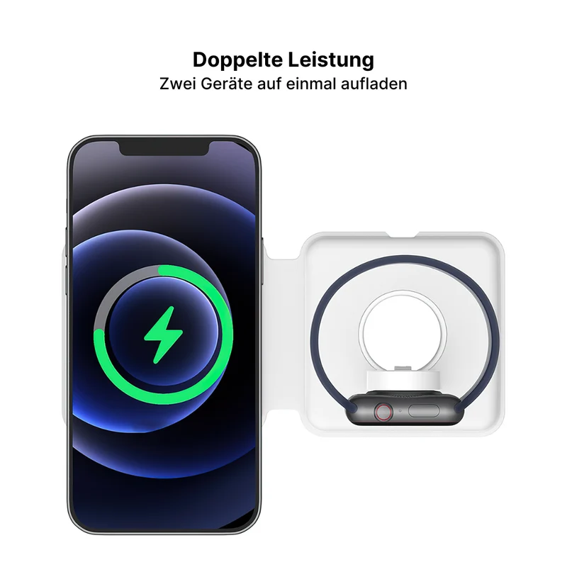 MagFold 2-in-1 Faltbares Dual Kabelloses Ladepad