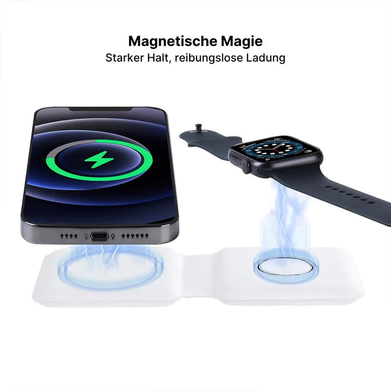 MagFold 2-in-1 Faltbares Dual Kabelloses Ladepad