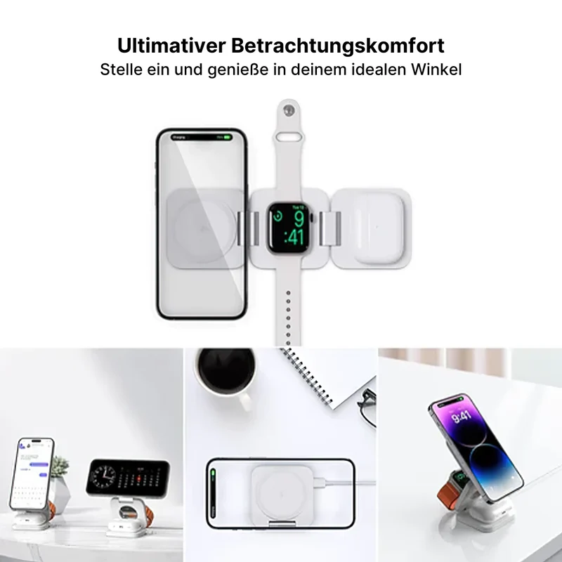 Trio 3-in-1 Faltbare Kabellose Ladestation