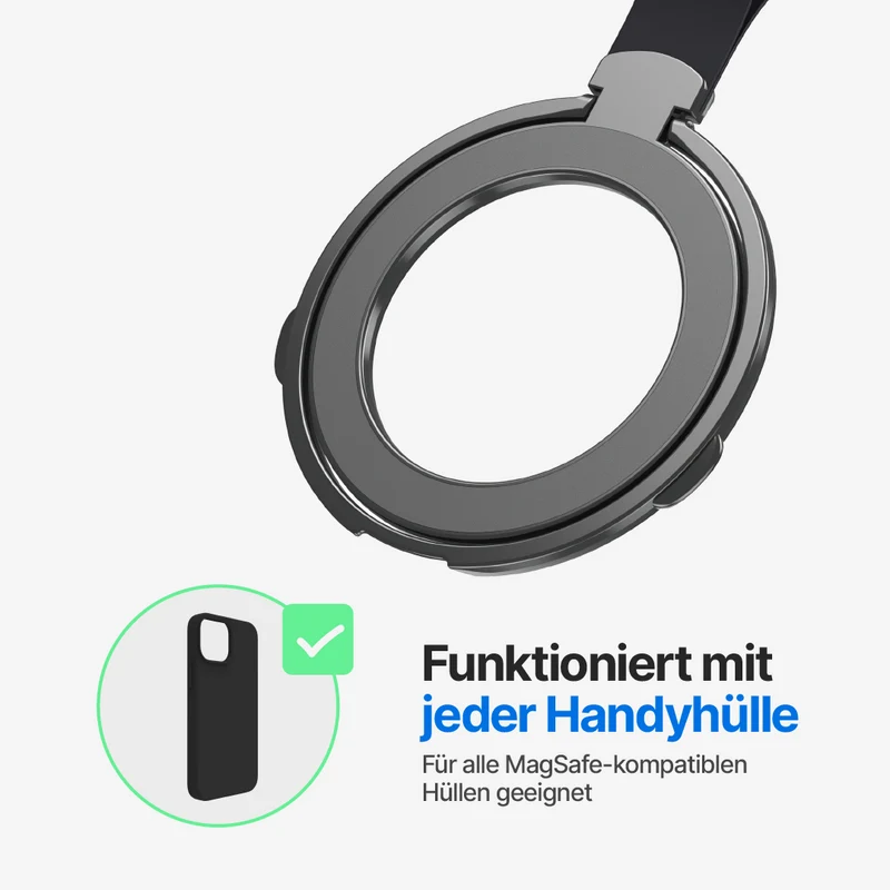 Drehbarer magnetischer Handyhalter mit klappbarem Ring