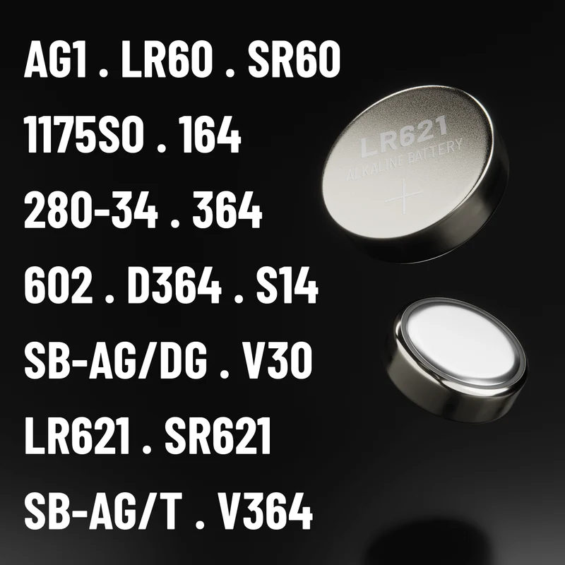 LR621 Knopfzellen (AG1), 1,5 V Alkaline